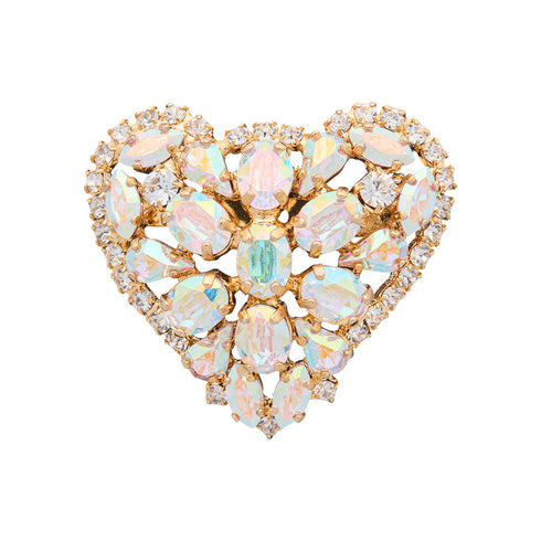 Брошка "Kristāla Sirds II (Aurora Borealis)" с кристаллами Swarovski™